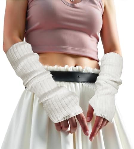 Psyqtsuary Y2K Arm Warmers Stretchy Fingerless Gloves for Women