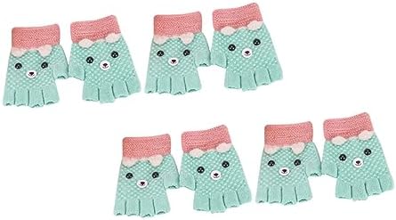 4-Piece Stretch Warm Fingerless Mitten Gloves for Boys