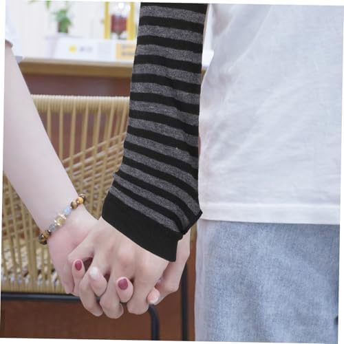 BESPORTBLE Women Fingerless Mittens Arm Warmers with Striped Design