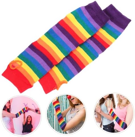 BestYash Rainbow Stripes Long Cuff Gloves Boys Girls Adults Comfortable