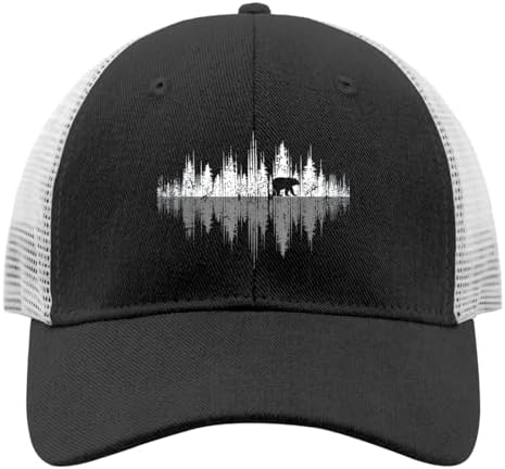 Trees Reflection Wildlife Bear Trucker Hat for Women