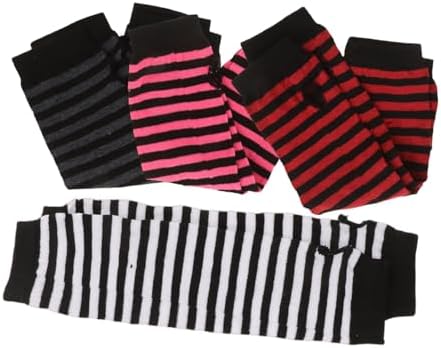 BESPORTBLE Women Fingerless Mittens Arm Warmers with Striped Design