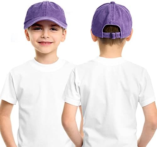 Adjustable Baseball Hats for Kids 10pc Set Boys Girls Distressed Washed