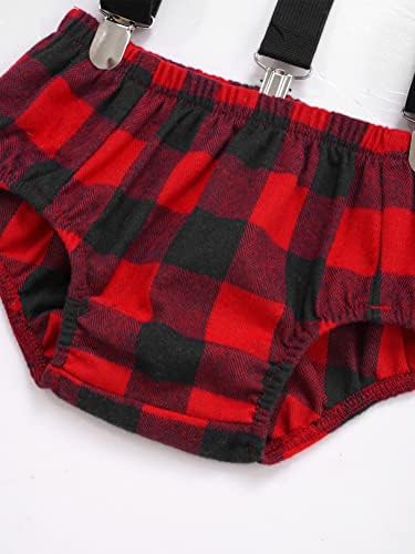Alvivi Y-Shape Plaid Bow Tie Suspender Bloomers