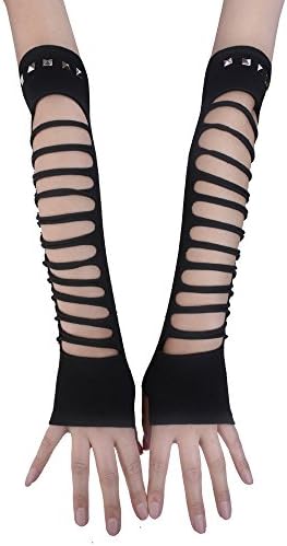 Punk Studded Ripped Arm Warmer