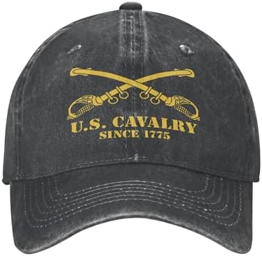 Outftnes Us Cavalry Army Branch Crossed Sabers Military Hat Adjustable Unisex Baseball Cap