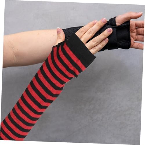 Healeved Women Striped Fingerless Arm Warmers