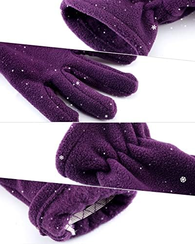 Geyoga 3 Pairs Kids Fleece Gloves