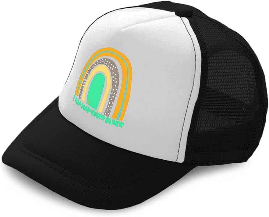 Kids Trucker Hat I Am Important Rainbow Motivational