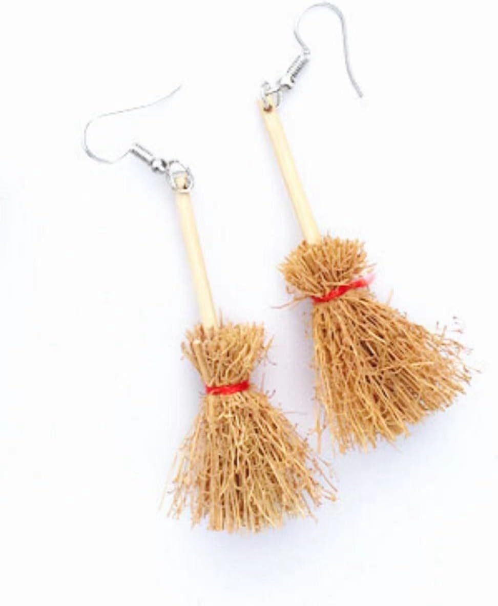 Miniature Witches Broom Earrings Perfect for Halloween