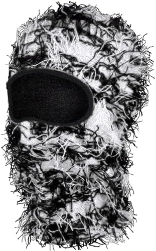 Malaxlx Distressed Balaclava Ski Mask Full Face Winter Windproof Beanie
