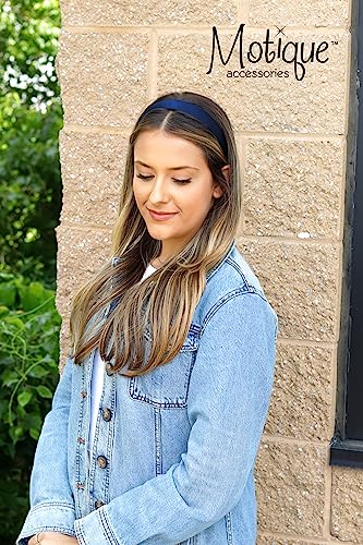 Navy Blue 1 Inch Satin Hard Headband for Women and Girls