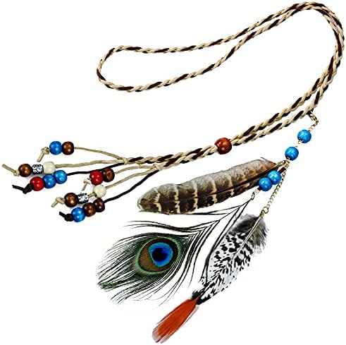 OBMWANG Boho Feather Headband for Women and Girls