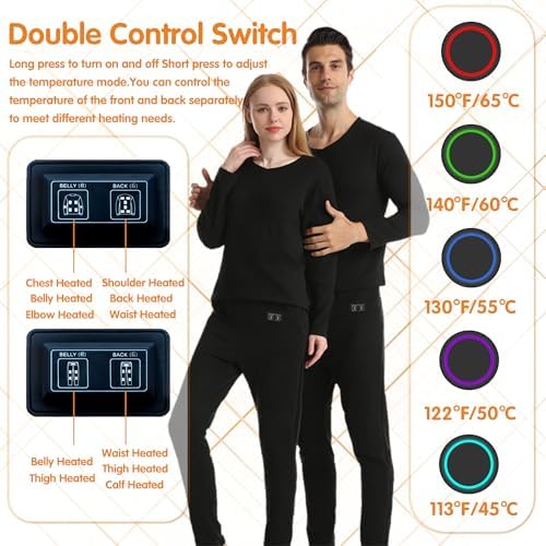 YANYNGS Heated Underwear Set for Men Women