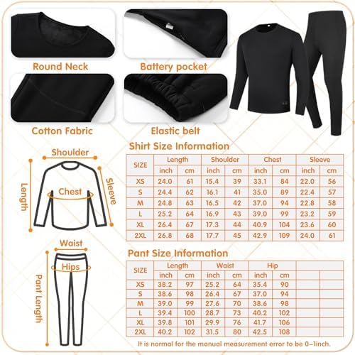 Womens Heating Thermal Set for Skiing Hunting