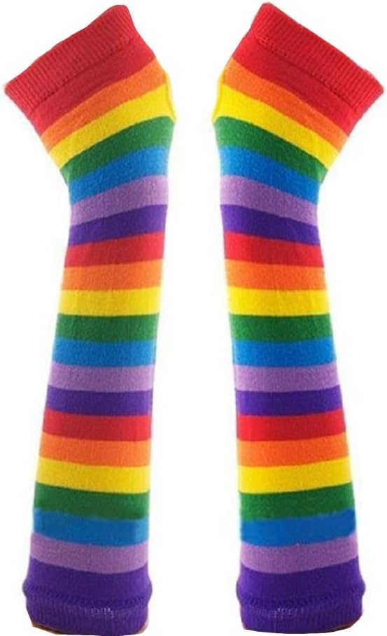 Rainbow Punk Goth Arm Warmers for Women 1