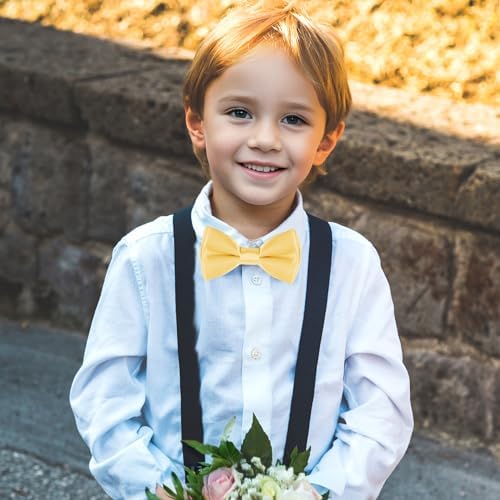 Boys Soft Adjustable Bow Tie Solid Color Satin