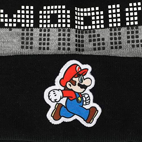 Super Mario Bros Youth Beanie Gloves Set