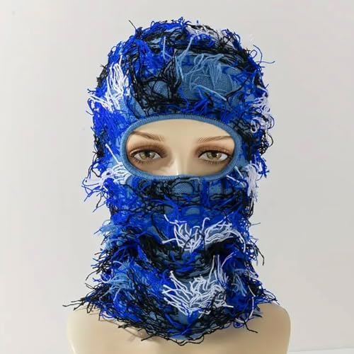 Malaxlx Distressed Ski Mask Balaclava Winter Windproof Beanie