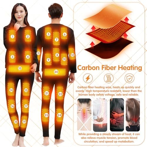 YANYNGS Heated Underwear Set for Men Women