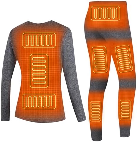 Womens Heated Underwear Set with 3-Speed Heating