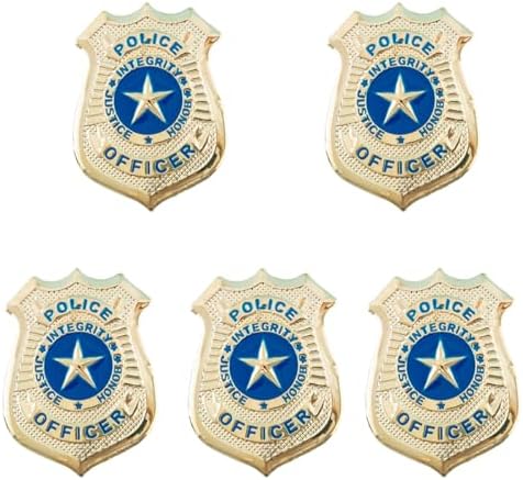 5Pcs Police Badge Pin Role Play Costume Accessory