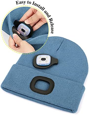 MELASA LED Beanie Hat with Light for Winter