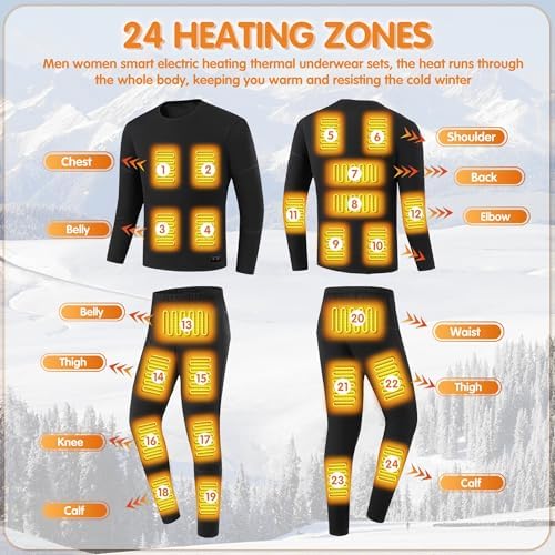 Heated Thermal Underwear Set for Hunting Secure Warm Fit