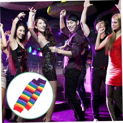 GALPADA Rainbow Warmer Arm Sleeves - Soft Thermal Gloves for Women and Kids
