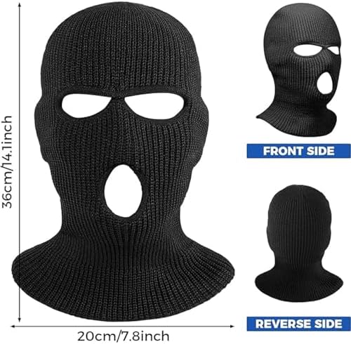 3 Hole Knitted Full Face Ski Mask for Men Women