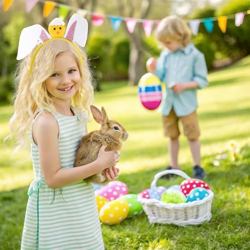 Olen Easter Bunny Ears Headband with Chick