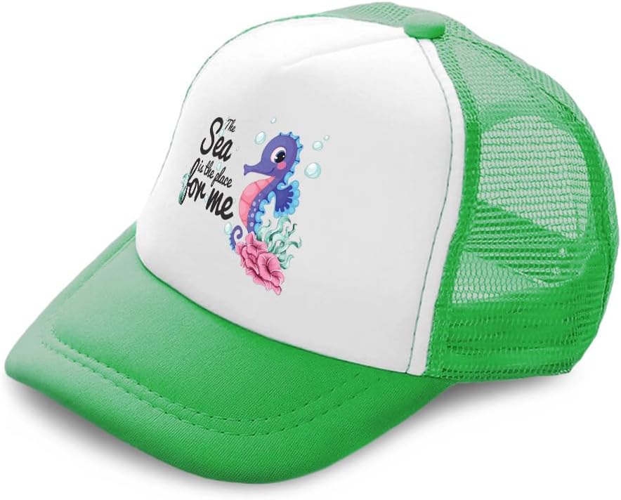 Cute Rascals Kids Trucker Hat with Seahorse Design