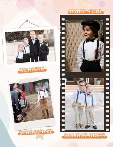 HANERDUN Kids Suspenders Bow tie Set