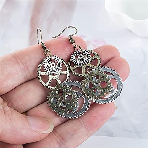 OnlyJump Retro Personalized Earrings for Women - Antique Bronze Steampunk Pendant Drop