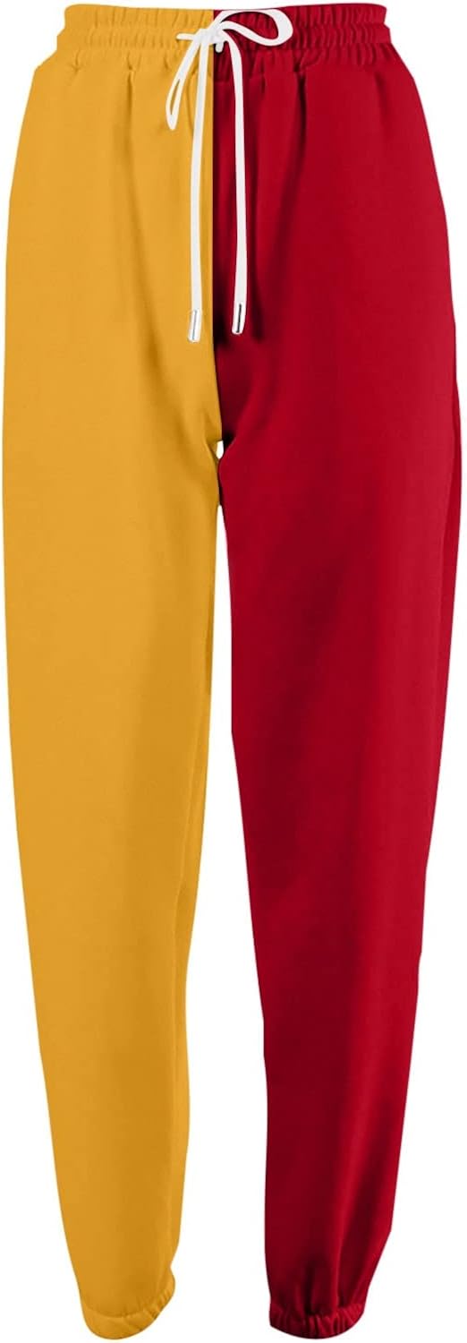 Fleece Straight Leg Sweatpants for Women - Elastic High Waisted Joggers with Pockets