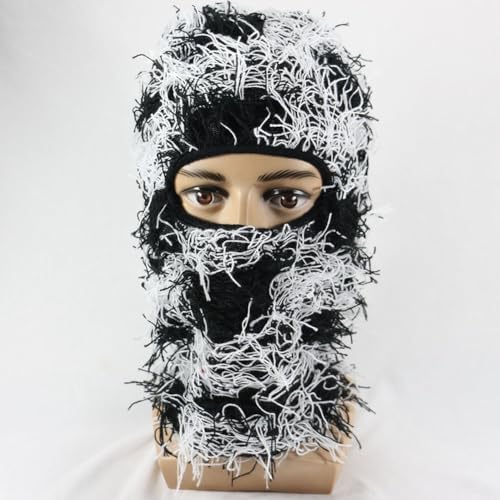 Malaxlx Distressed Balaclava Ski Mask Full Face Winter Windproof Beanie