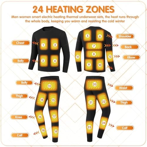 YANYNGS Heated Underwear Set for Men Women