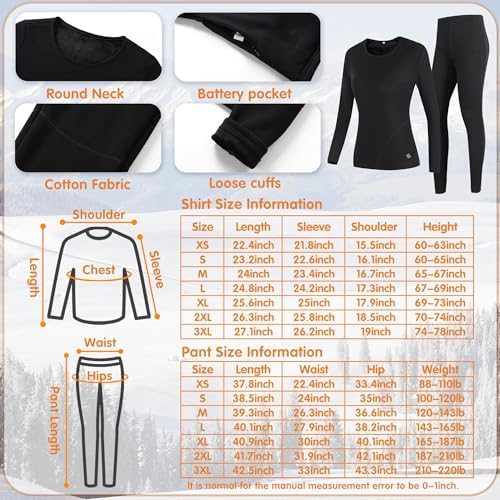 Heated Thermal Underwear Set for Women - Cold Weather Protection