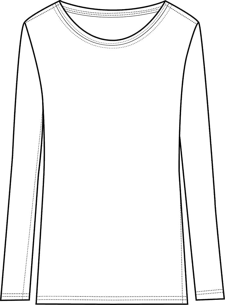 Natural Uniforms Womens Under Scrub Long Sleeve T-Shirt Crew Neck