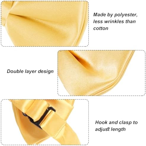 Boys Soft Adjustable Bow Tie Solid Color Satin