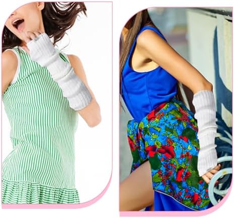 Psyqtsuary Y2K Arm Warmers Stretchy Fingerless Gloves for Women