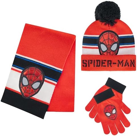 Marvel Spider-Man Winter Hat Scarf and Gloves Set for Kids