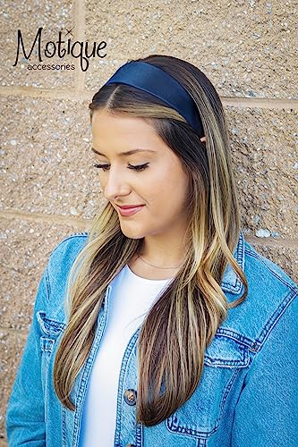 Girls 2 Inch Satin Headband Navy