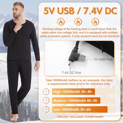 Heating Underwear Set for Winter Warmth and Outdoor Activities