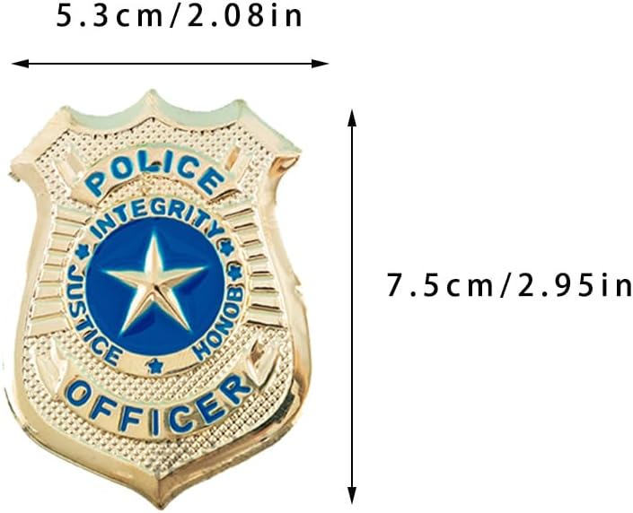 5Pcs Police Badge Pin Role Play Costume Accessory