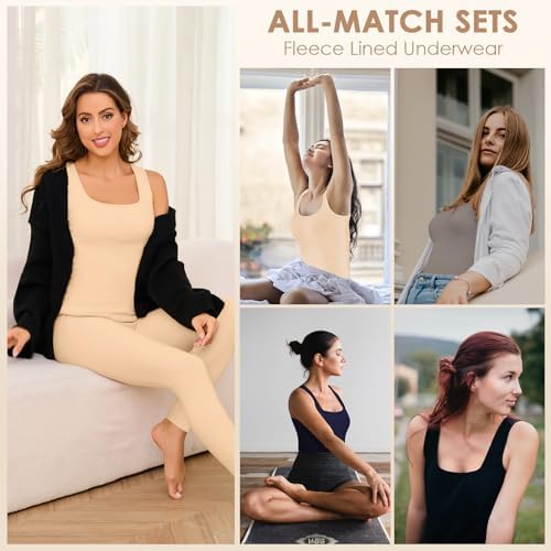 LEYSHE Thermal Underwear Set for Women