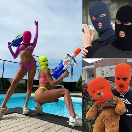 3 Hole Knitted Full Face Ski Mask for Men Women