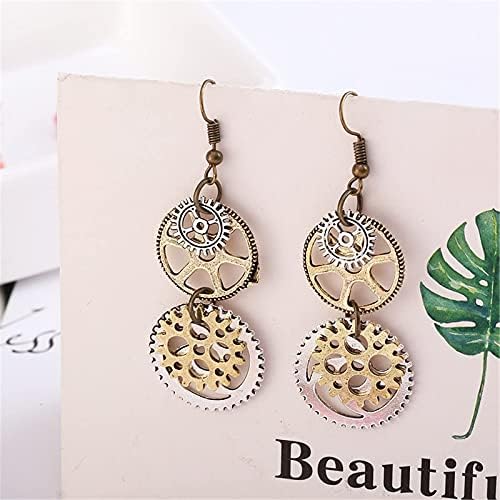 OnlyJump Retro Personalized Earrings for Women - Antique Bronze Steampunk Pendant Drop