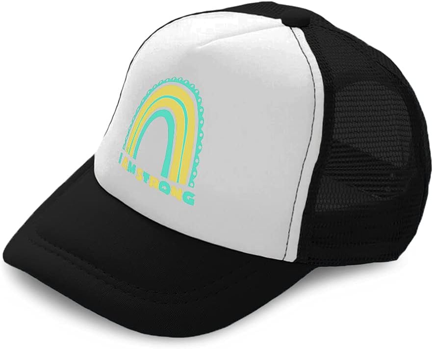 Cute Rascals Kids Trucker Hat I Am Strong Rainbow Motivational Teamwork