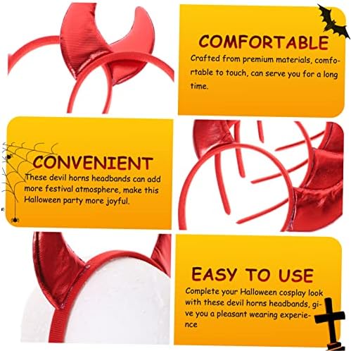 5sets Glitter Devil Horn Headband Halloween Costume Accessory